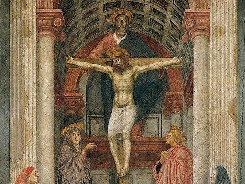 Detail from Masaccio's Tribute Money fresco in the Brancacci Chapel, Florence