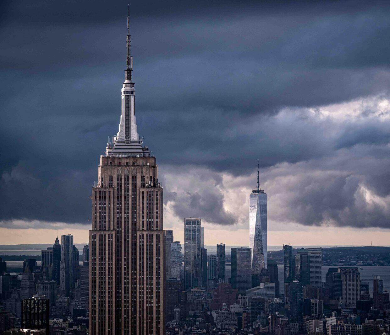 New York skyline black and white