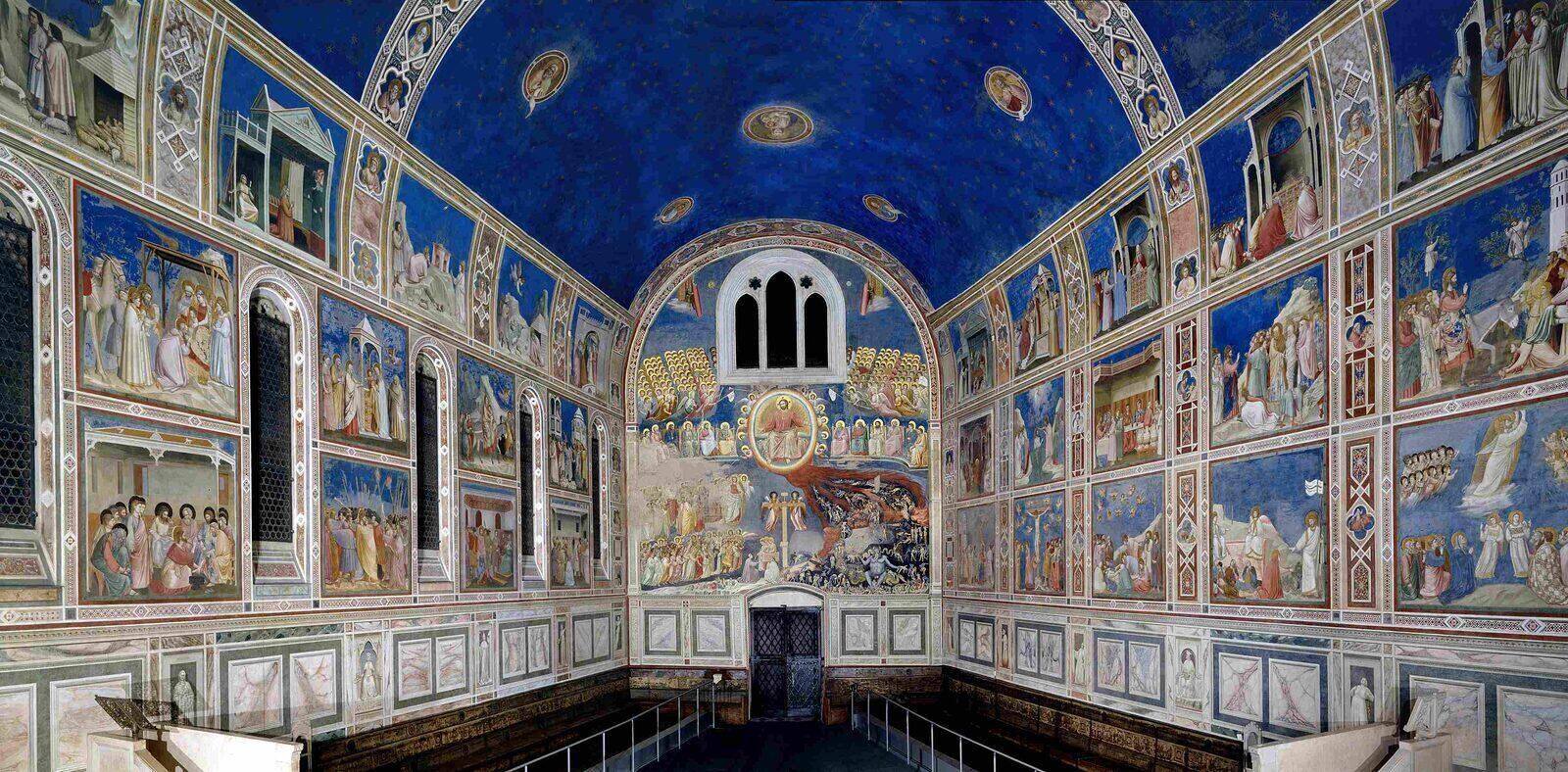 Giotto frescoes detail from Scrovegni Chapel, Padua